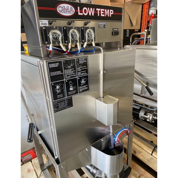 A commercial AH dishwasher in stainless steel.