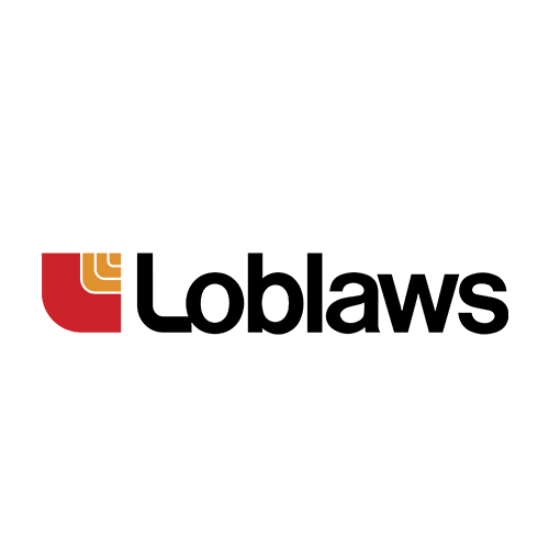 Loblaws logo with red and orange shape.